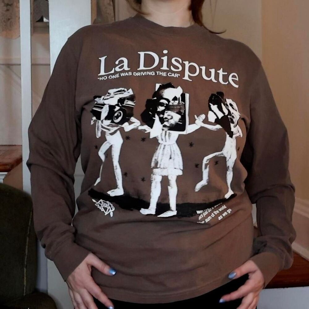 La Dispute Merch No One Was Driving The  Car Long Sleeve Sz M Band T Brown Emo
